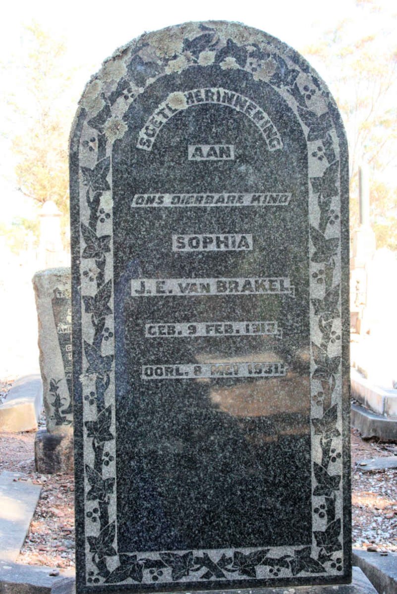 BRAKEL Sophia J.E., van 1913-1931