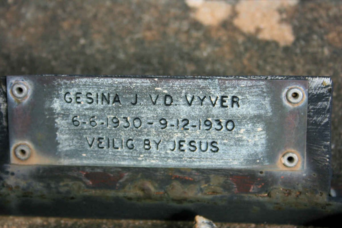 VYVER Gesina J., van der 1930-1930