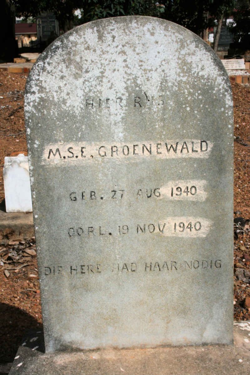 GROENEWALD M.S.E. 1940-1940