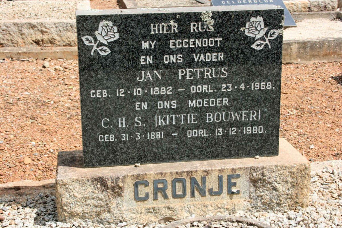 CRONJE Jan Petrus 1882-1968 &amp; C.H.S. BOUWER 1881-1980
