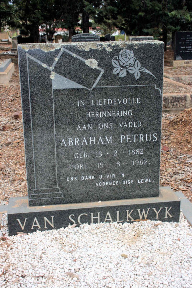 SCHALKWYK Abraham Petrus, van 1882-1962