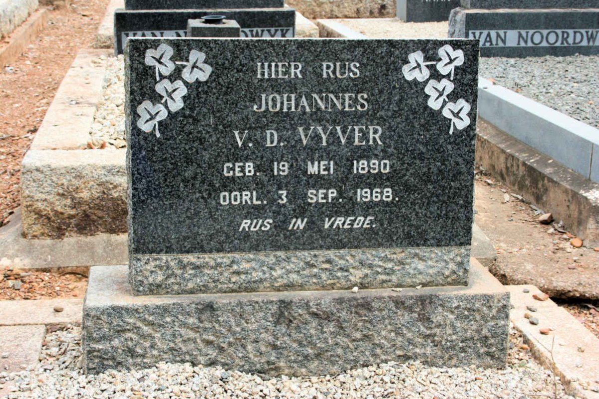 VYVER Johannes, van der 1890-1968