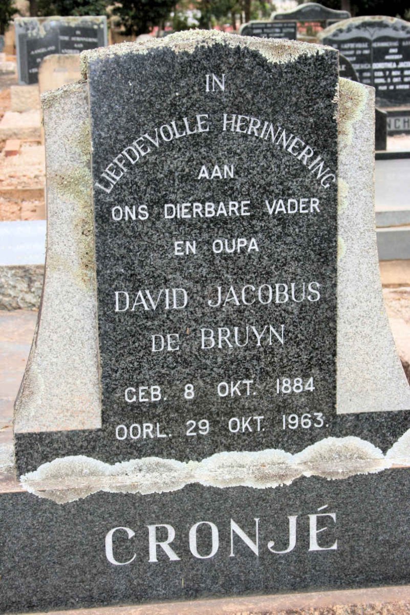 CRONJE David Jacobus de Bruyn 1884-1963
