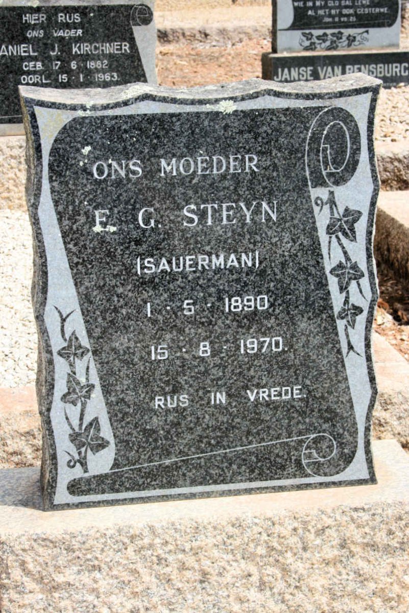 STEYN E.G. neé SAUERMAN 1890-1970