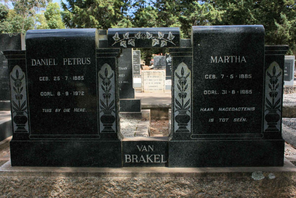 BRAKEL Daniel Petrus, van 1885-1972 &amp; Martha 1885-1965