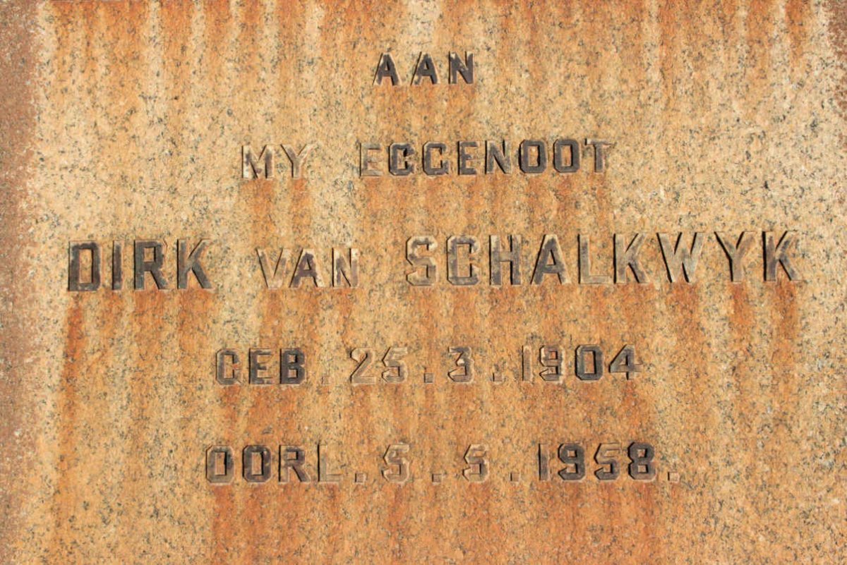 SCHALKWYK Dirk, van 1904-1958