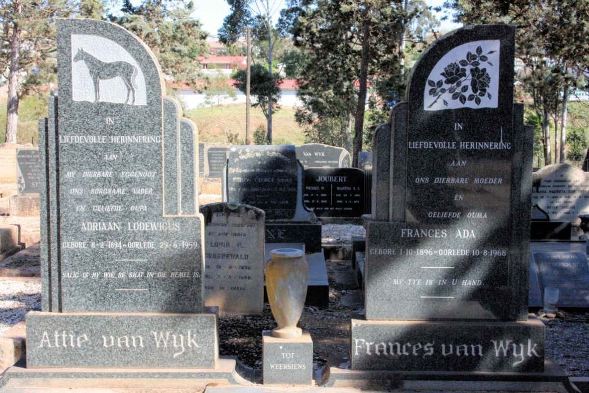 WYK Adriaan Lodewicus, van 1894-1959 &amp; Frances Ada 1898-1968