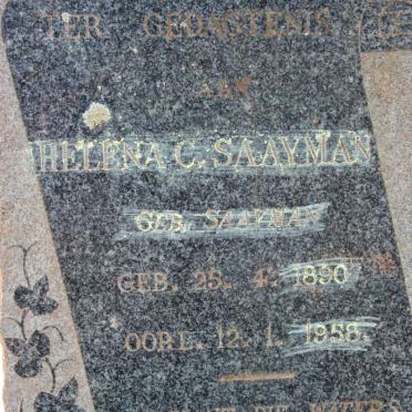 SAAYMAN Helena C. neé SAAYMAN 1890-1958