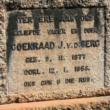 BERG Coenraad J., van der 1877-1958