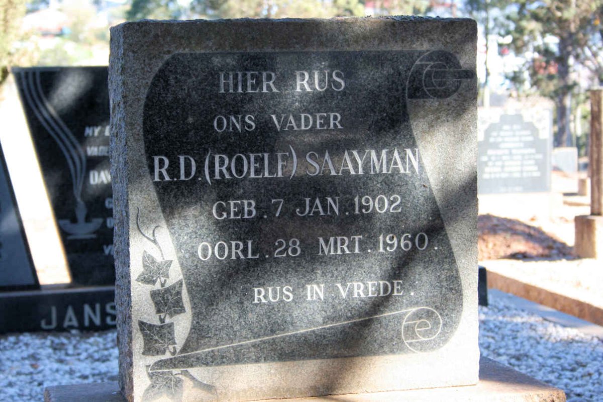 SAAYMAN R.D. 1902-1960