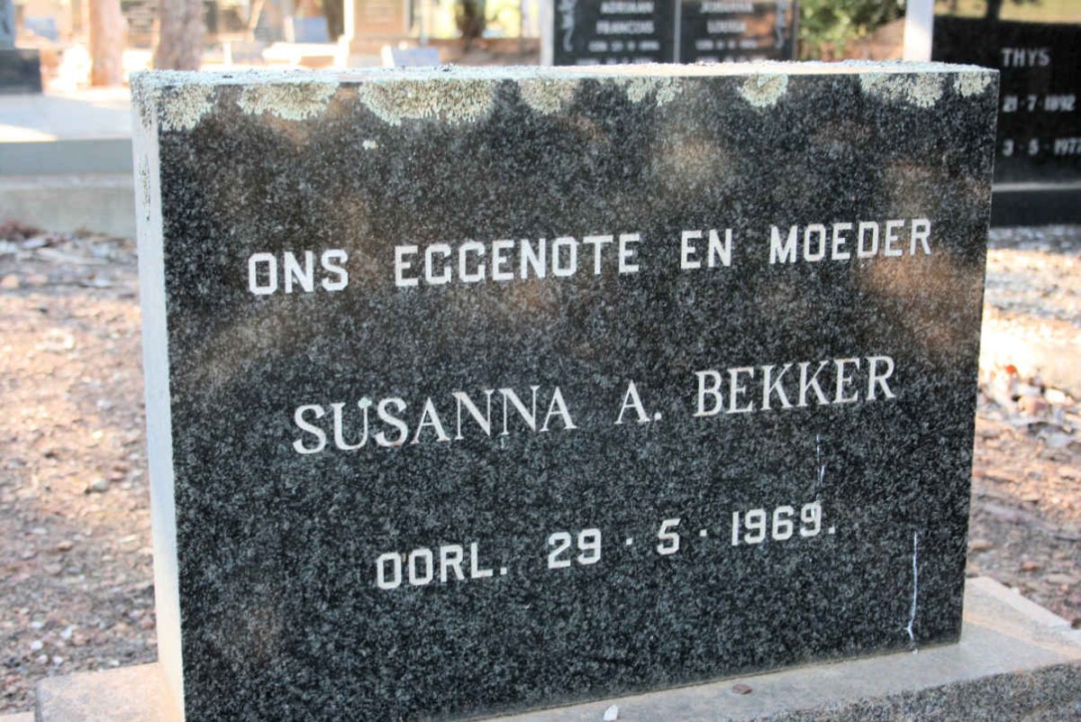 BEKKER Susanna A. -1969