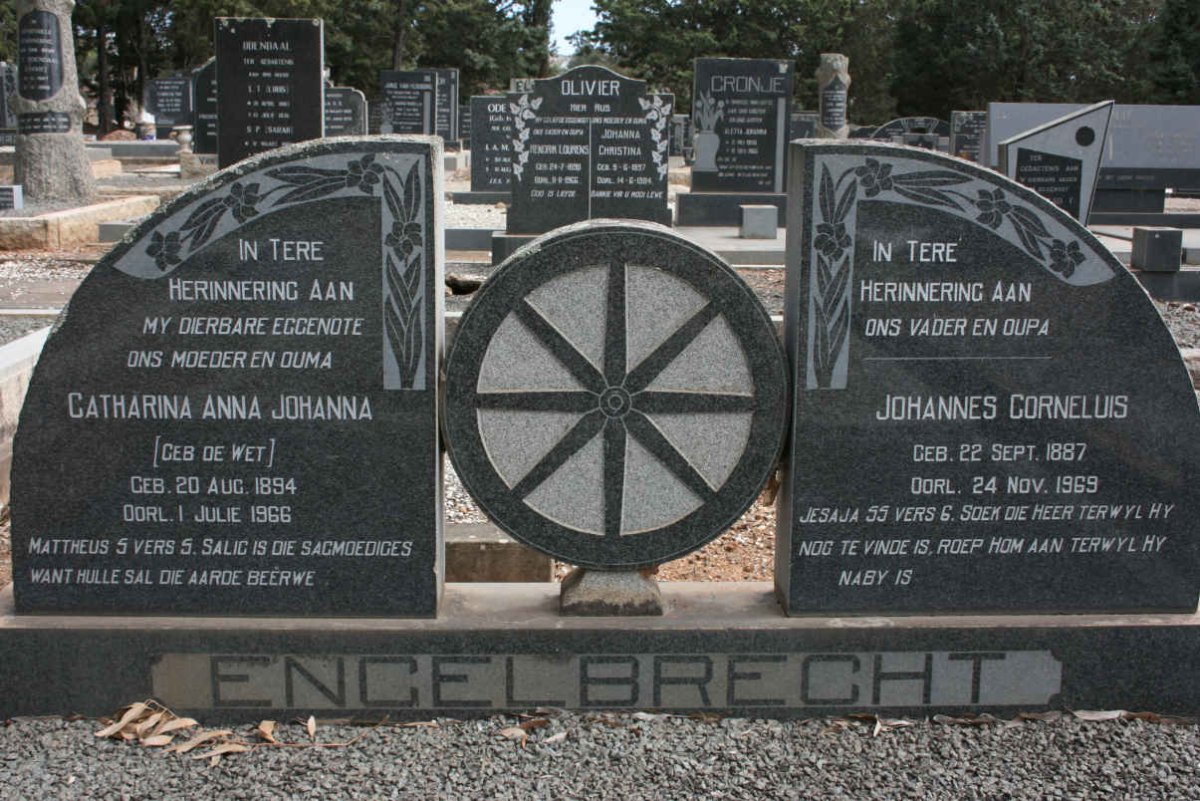 ENGELBRECHT Johannes Corneluis 1887-1969 &amp; Catharina Anna Johanna DE WET 1894-1966