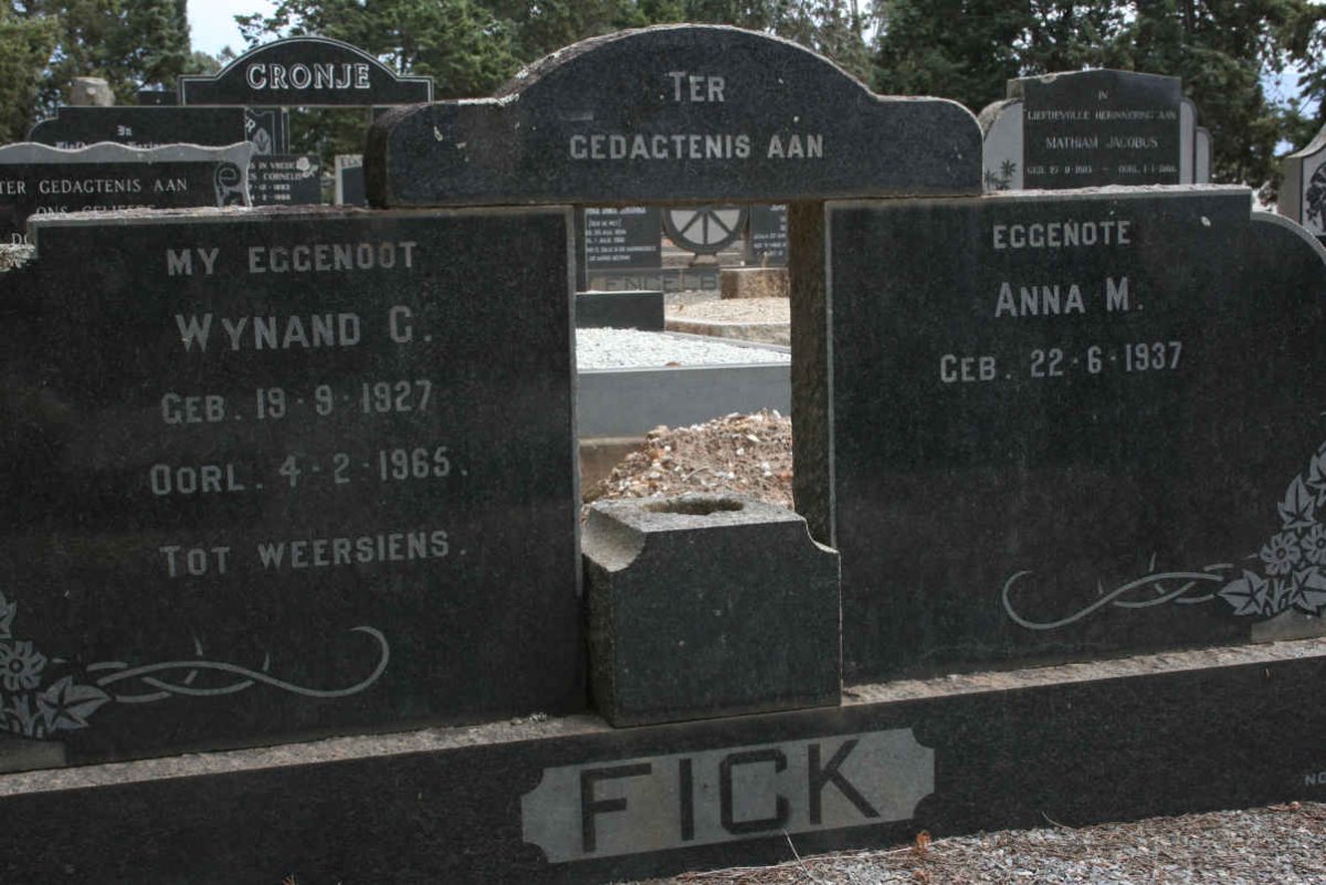 FICK Wynand C. 1927-1965 &amp; Anna M. 1937-
