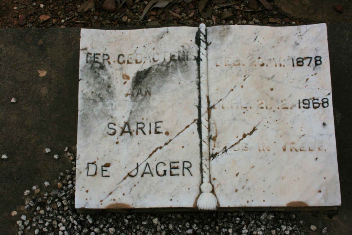 JAGER Sarie, de 1878-1968