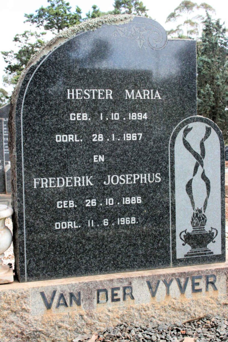 VYVER Frederik Josephus, van der 1886-1968 &amp; Hester Maria 1894-1967