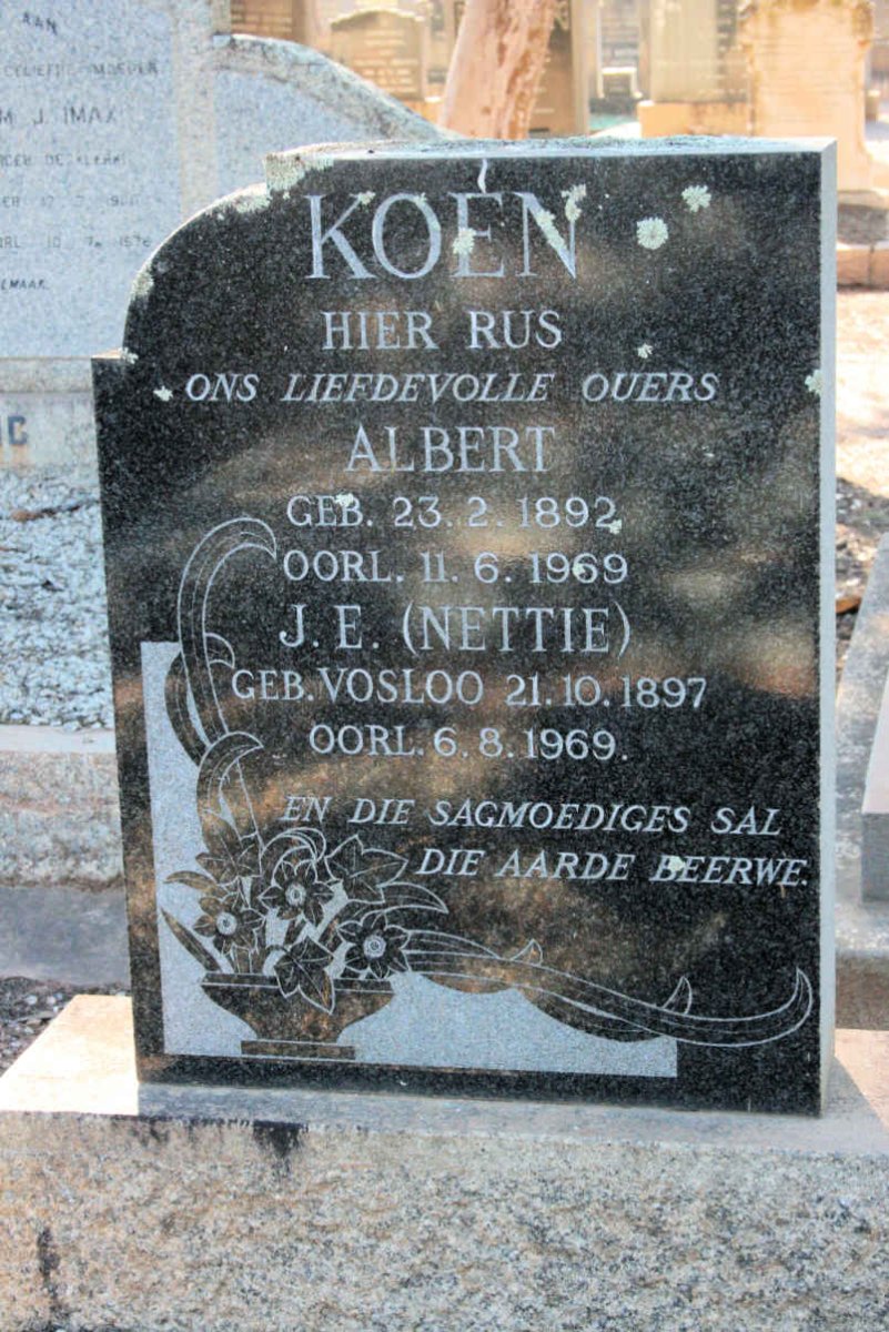 KOEN Albert 1892-1969 &amp; J.E. VOSLOO 1897-1969