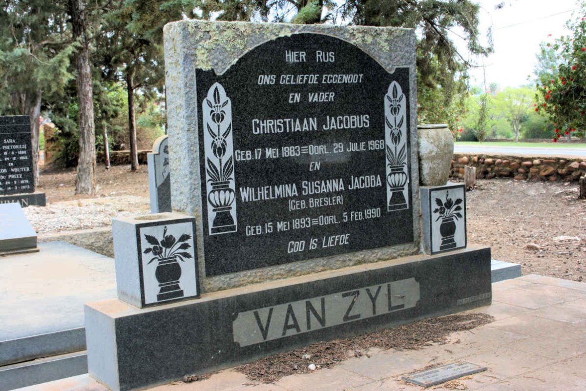 ZYL Christiaan Jacobus, van 1883-1968 &amp; Wilhelmina Susanna Jacoba BRESLER 1893-1990 :: Johannes VAN ZYL 1929-1996