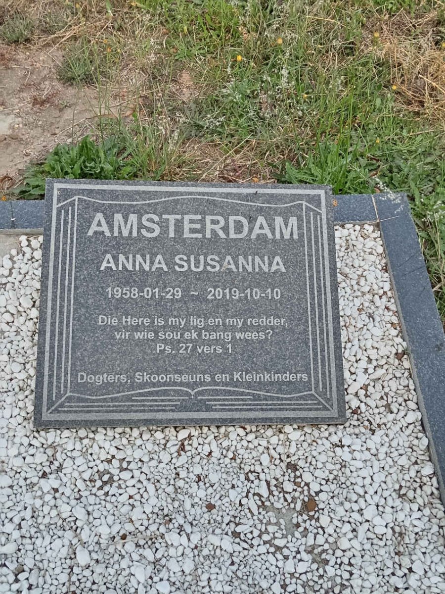 AMSTERDAM Anna Susanna 1958-2019