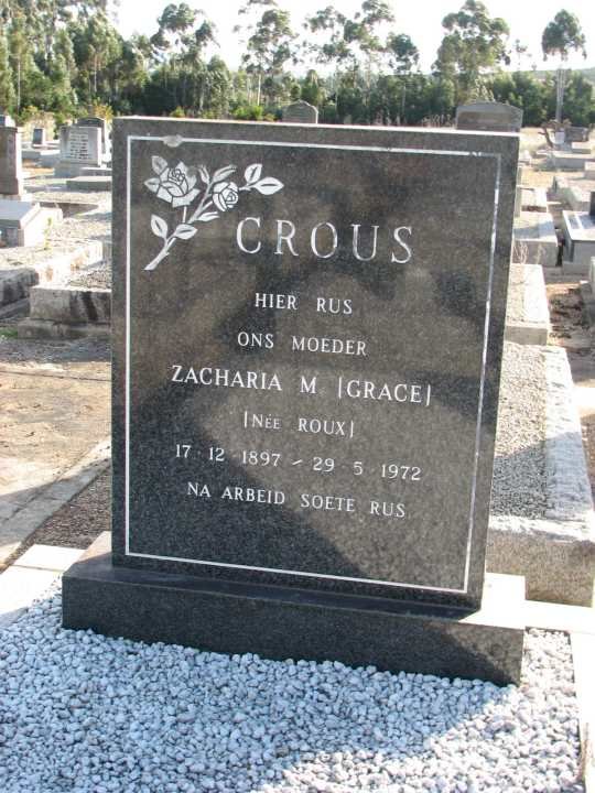 CROUS Zacharia M. nee ROUX 1897-1972