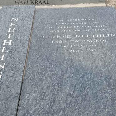 NEETHLING Jurene nee TALJAARD 1938-2012