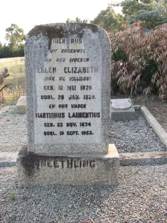 NEETHLING Marthinus Laurentius 1874-1953 &amp; Ellen Elizabeth DE VILLIERS 1875-1939