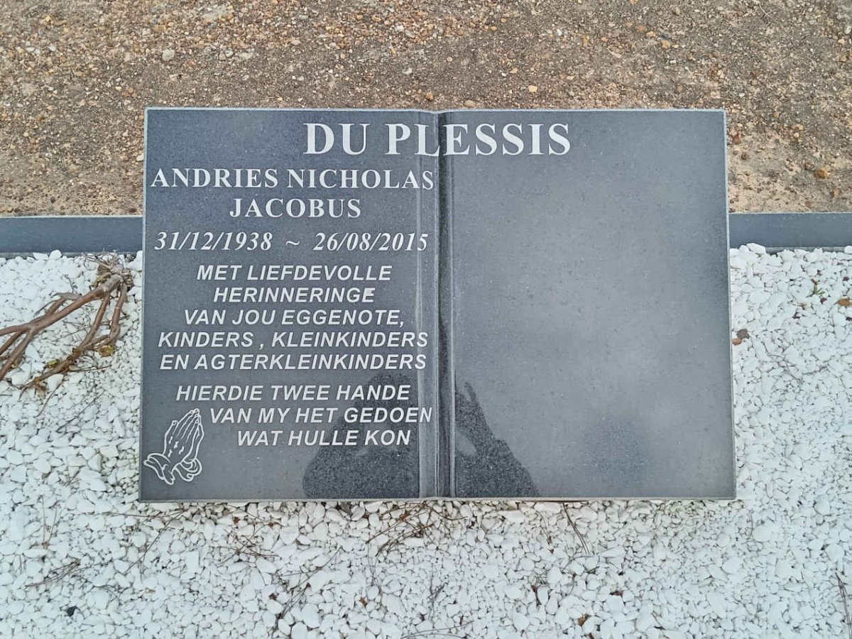 PLESSIS Andries Nicholas Jacobus, du 1938-2015