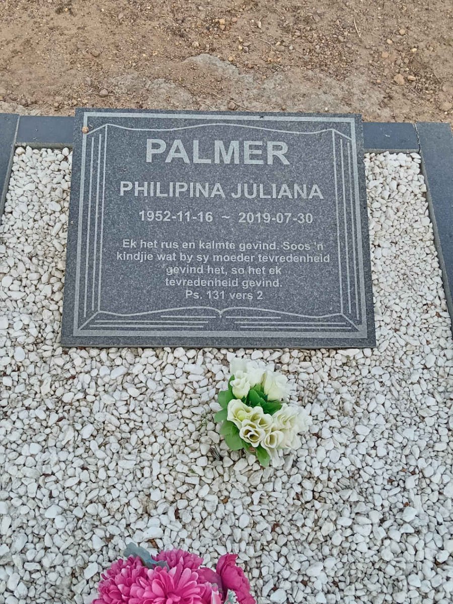 PALMER Philipina Juliana 1952-2019
