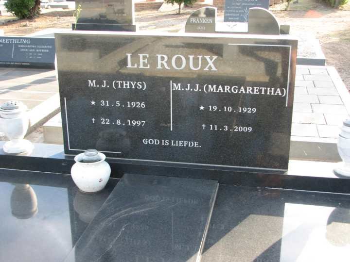 ROUX M.J., le 1926-1997 &amp; M.J.J. 1929-2009