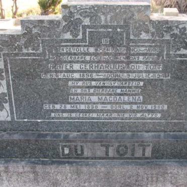 TOIT Pieter Gerhardus, du 1896-194? &amp; Maria Magdalena 1898-1960