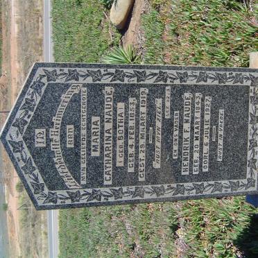 NAUDE Hendrik F. 1843-1927 &amp; Maria Catharina BOTHA 1853-1919