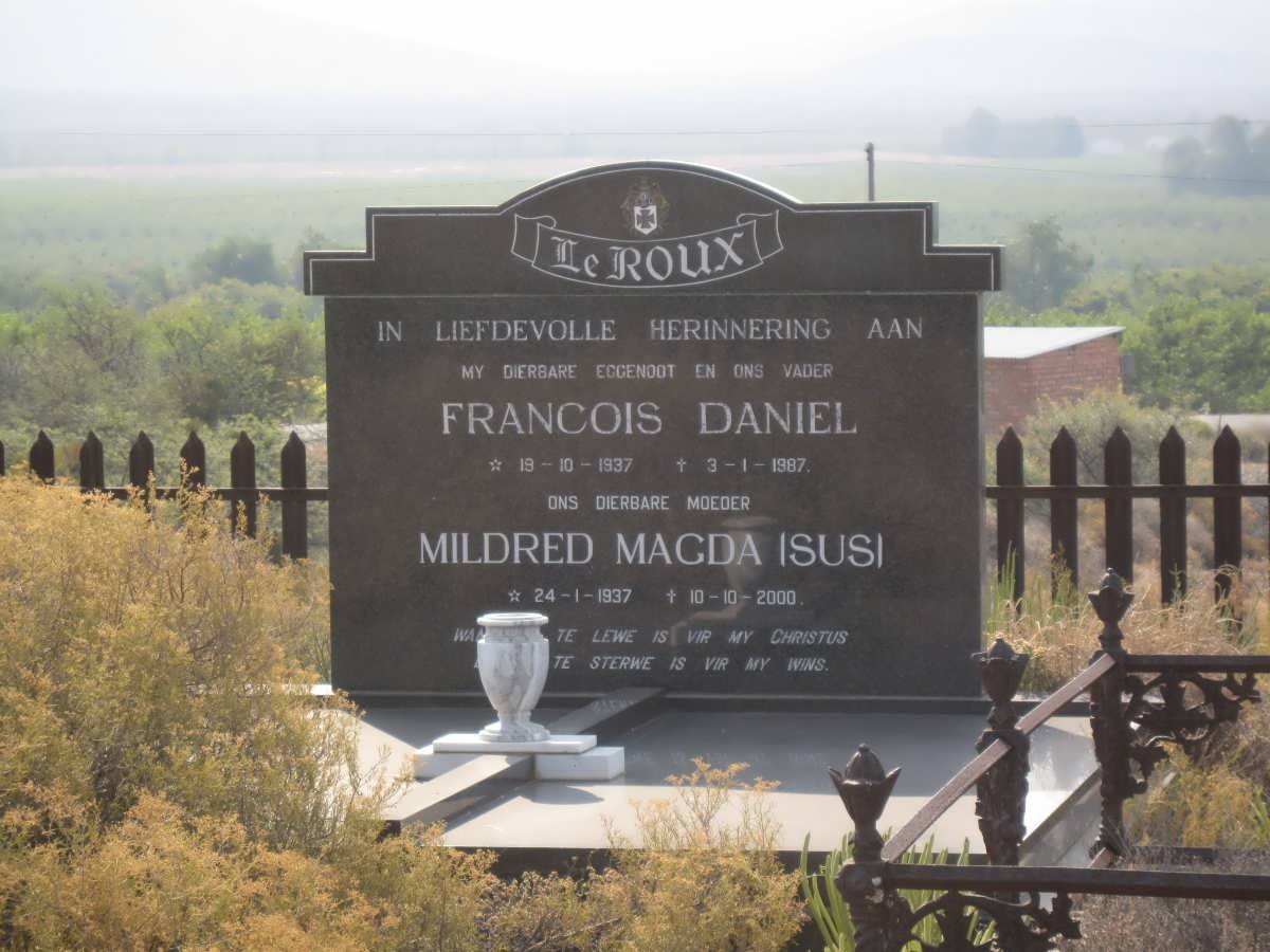 ROUX Francois Daniel, le 1937-1987 &amp; Mildred Magda 1937-2000