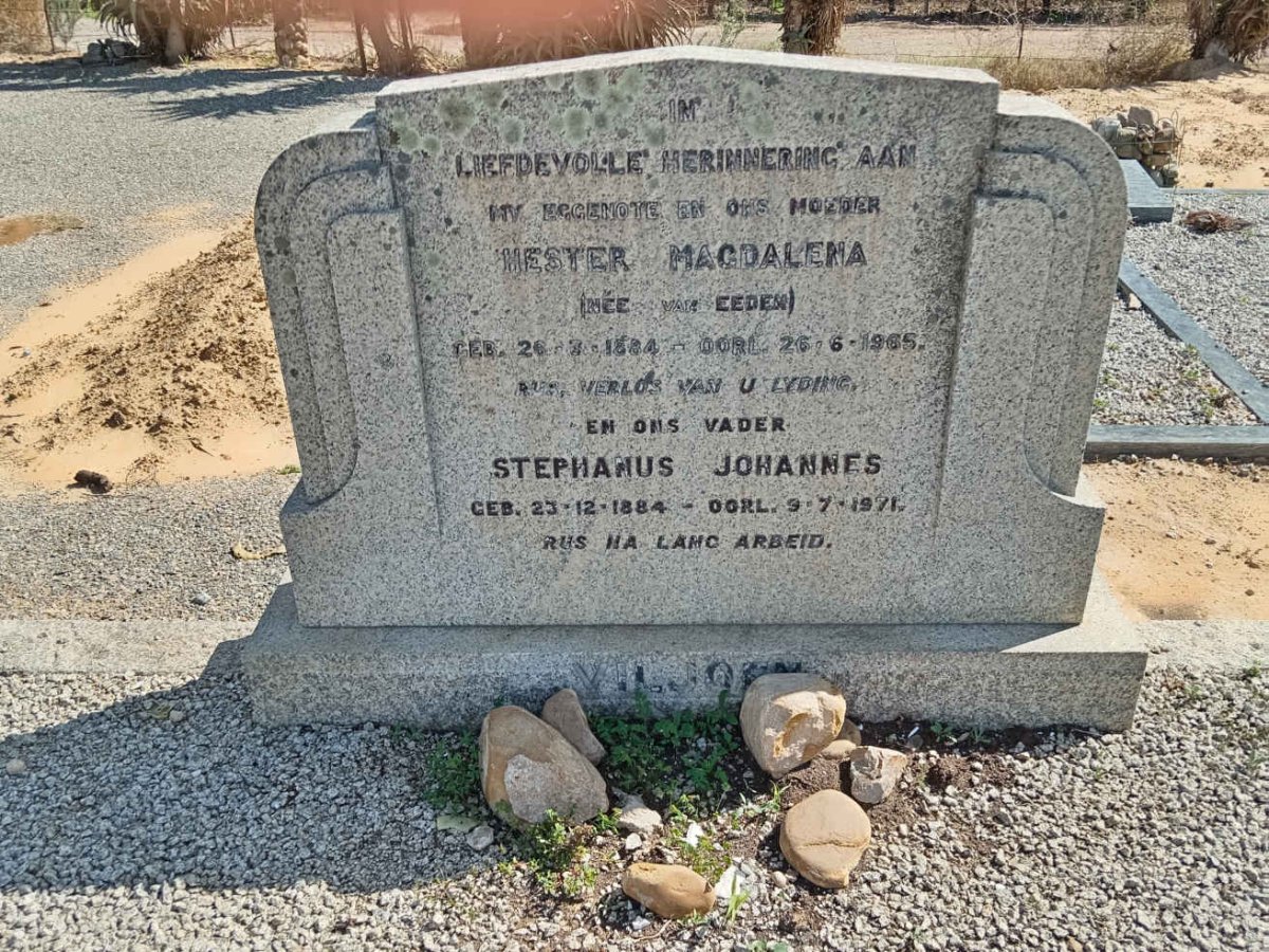 VILJOEN Stephanus Johannes 1884-1971 & Hester Magdalena VAN EEDEN 1884-1965