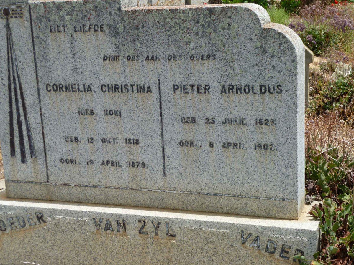 ZYL Pieter Arnoldus, van 1825-1902 &amp; Cornelia Christina KOK 1818-1879