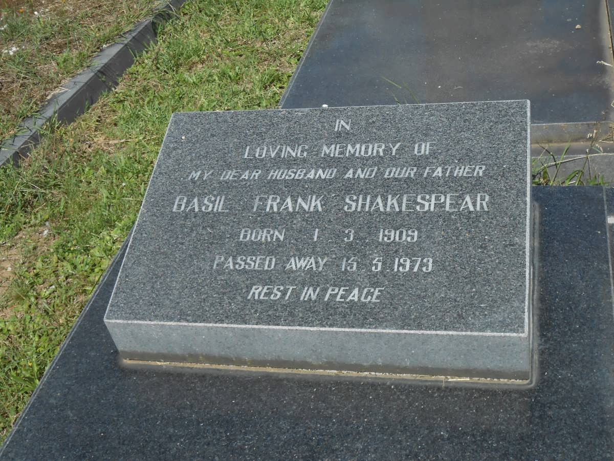 SHAKESPEAR Basil Frank 1909-1973