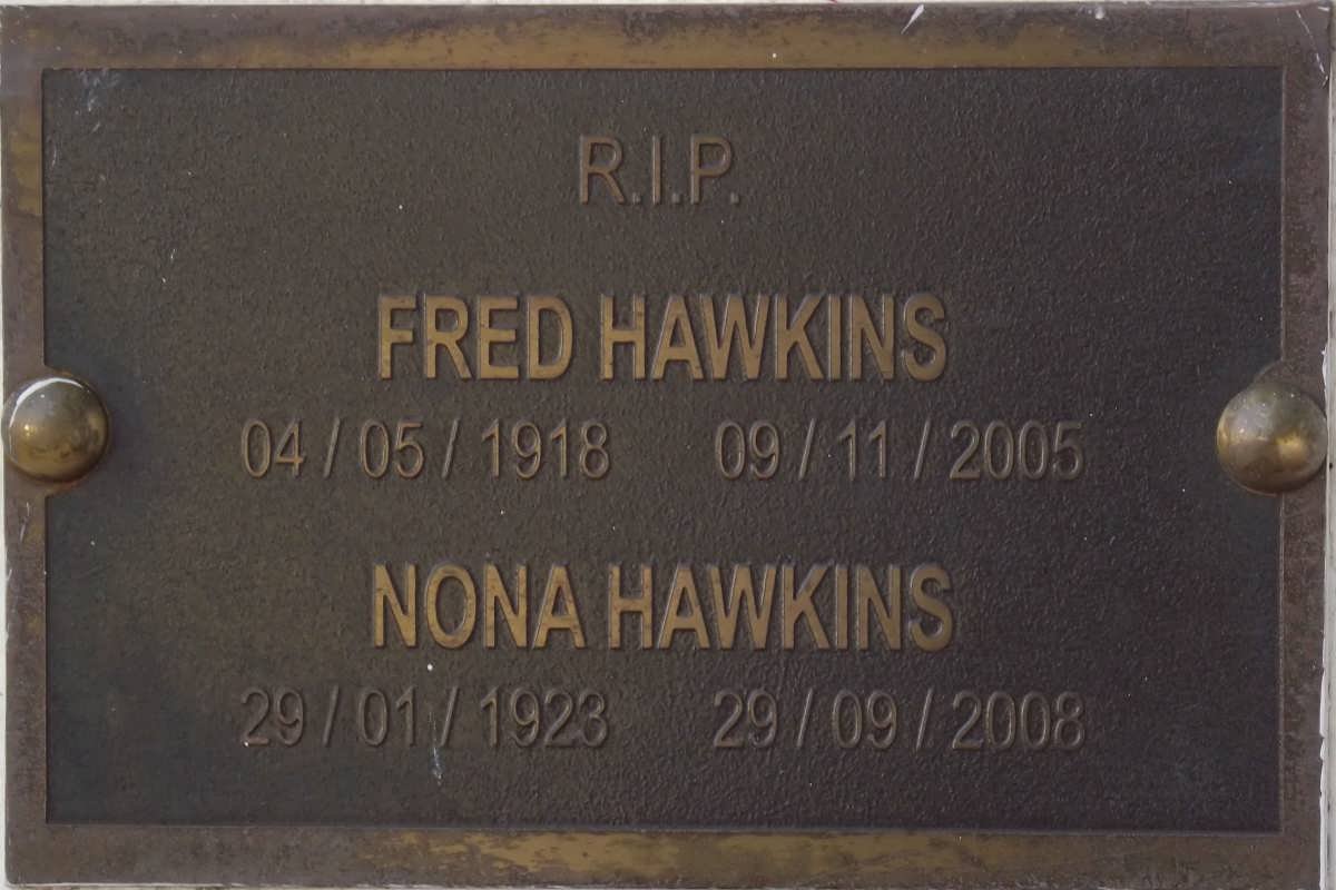 HAWKINS Fred 1918-2005 &amp; Nona 1923-2008