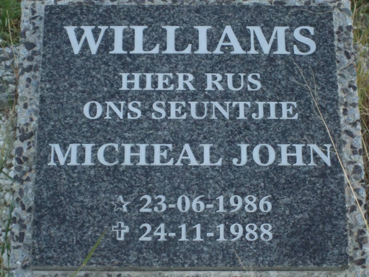 WILLIAMS Michael John 1986-1988