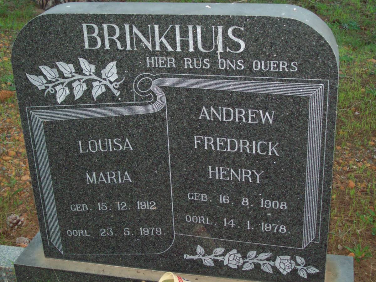 BRINKHUIS Andrew Fredrick Henry 1908-1978 &amp; Louisa Maria 1912-1979