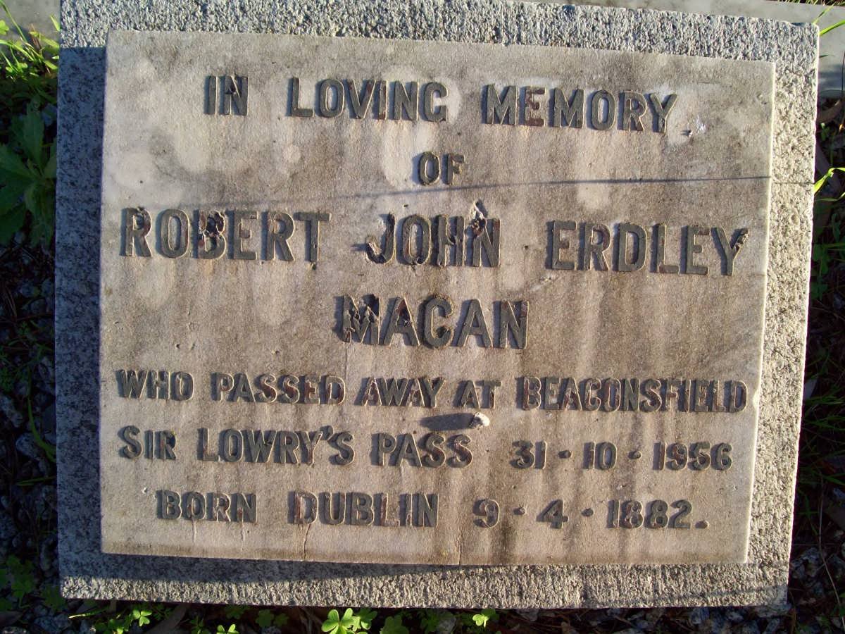 MACAN Robert John Erdley 1882-1956