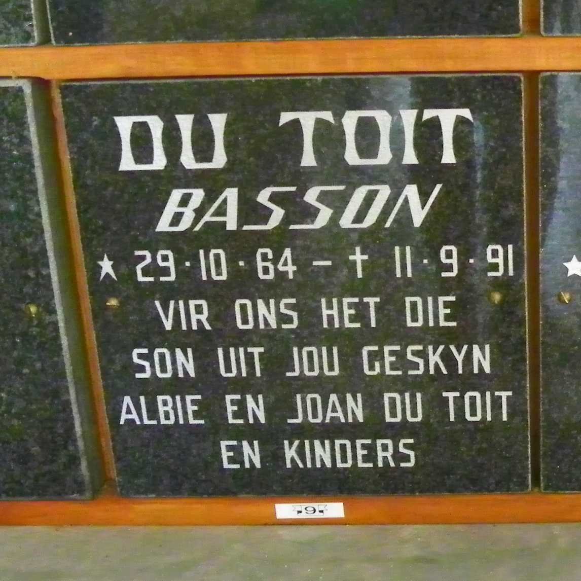 TOIT Basson, du 1964-1991