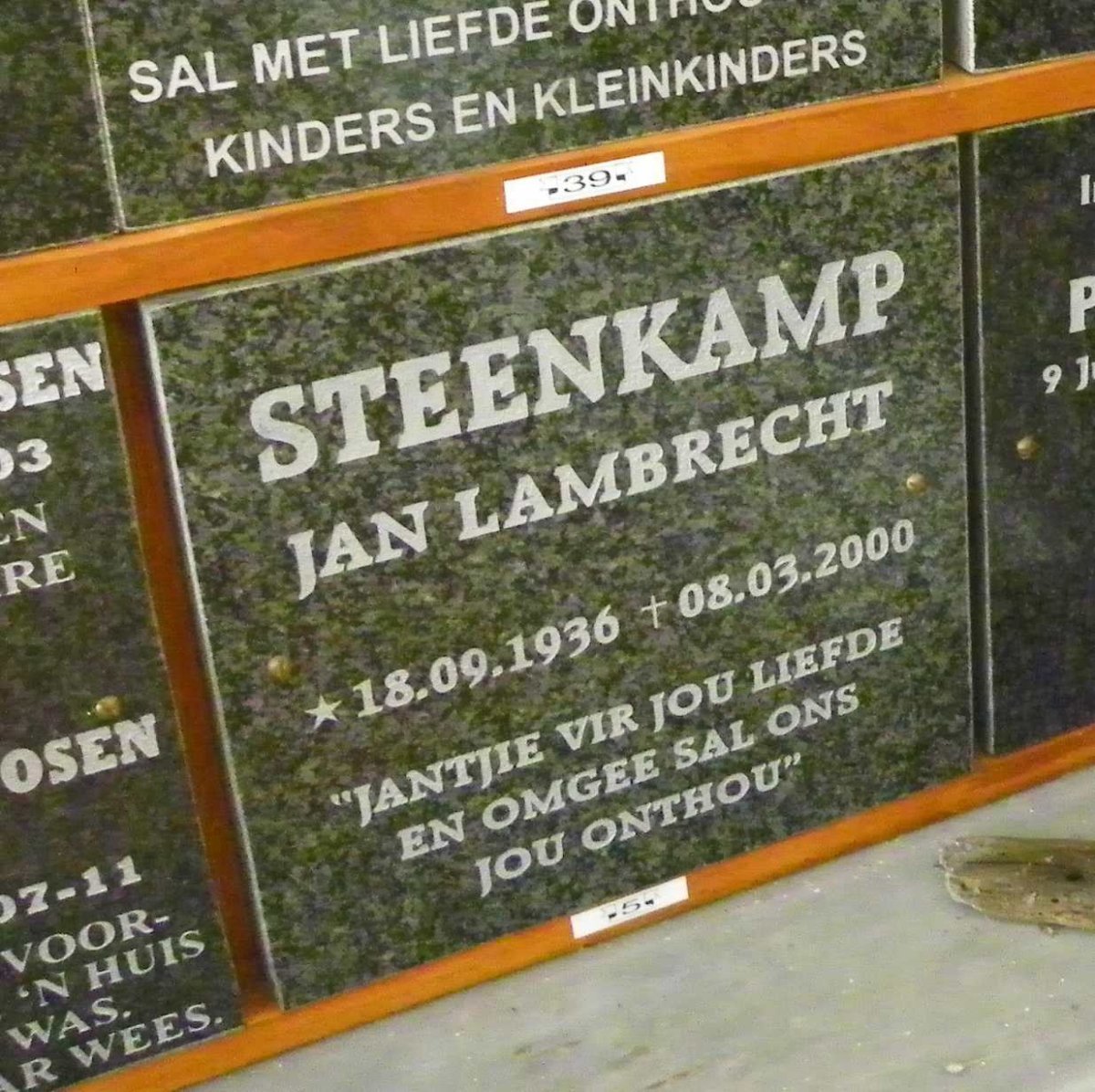 STEENKAMP Jan Lambrecht 1936-2000