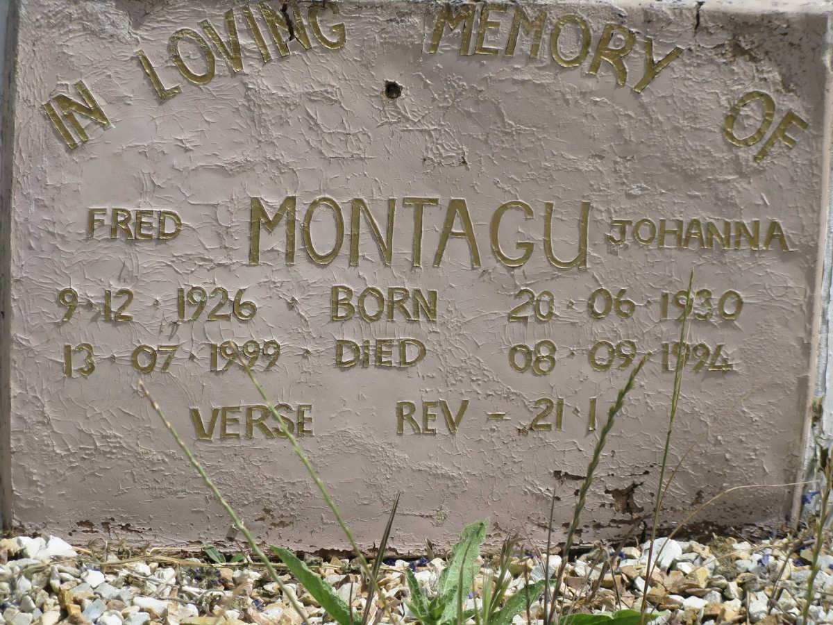 MONTAGU Fred 1926-1999 &amp; Johanna 1930-1994