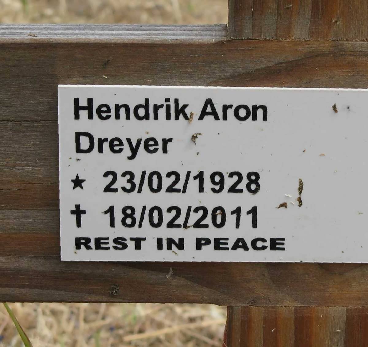 DREYER Hendrik Aron 1928-2011