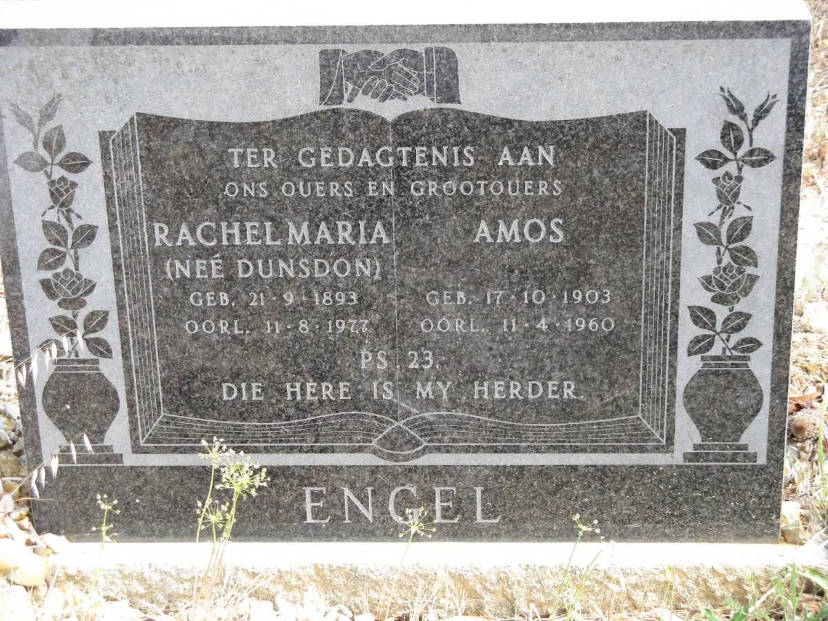 ENGEL Amos 1903-1960 &amp; Rachel Maria DUNSDON 1893-1977