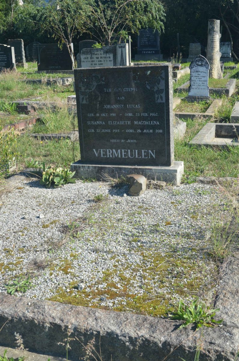 VERMEULEN Johannes Lukas 1911-1962 & Susanna Elizabeth Magdalena 1915-2011