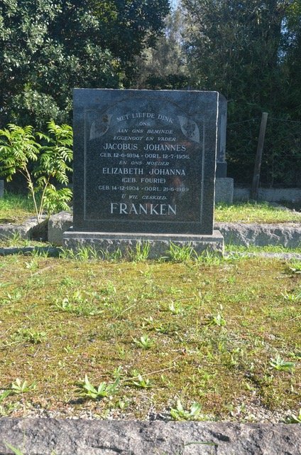 FRANKEN Jacobus Johannes 1894-1956 & Elizabeth Johanna FOURIE 1904-1989