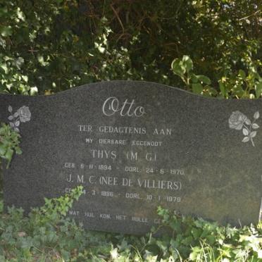OTTO M.G. 1894-1970 & J.M.C. DE VILLIERS 1896-1979