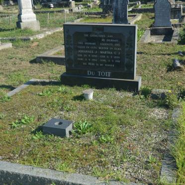 TOIT Johannes J., du 1890-1982 & Martha C.J. 1899-1981