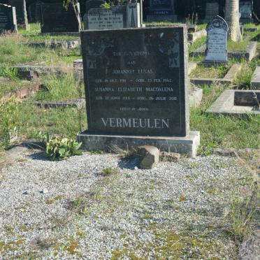 VERMEULEN Johannes Lukas 1911-1962 & Susanna Elizabeth Magdalena 1915-2011