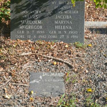 TALJAARD James Malcolm McGregor 1898-1982 & Jacoba Maryna Helena 1900-1981 :: TALJAARD L.G.H.F. 1938-2007