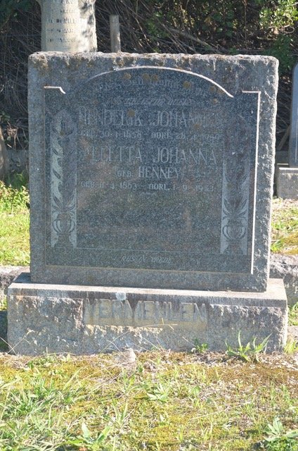 VERMEULEN Hendrik Johannes 1858-1939 & Alletta Johanna HENNEY 1863-1953